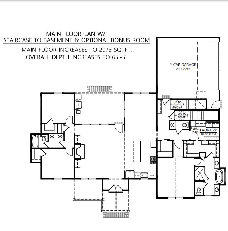 Basement of Farmhouse Plan #206-1067