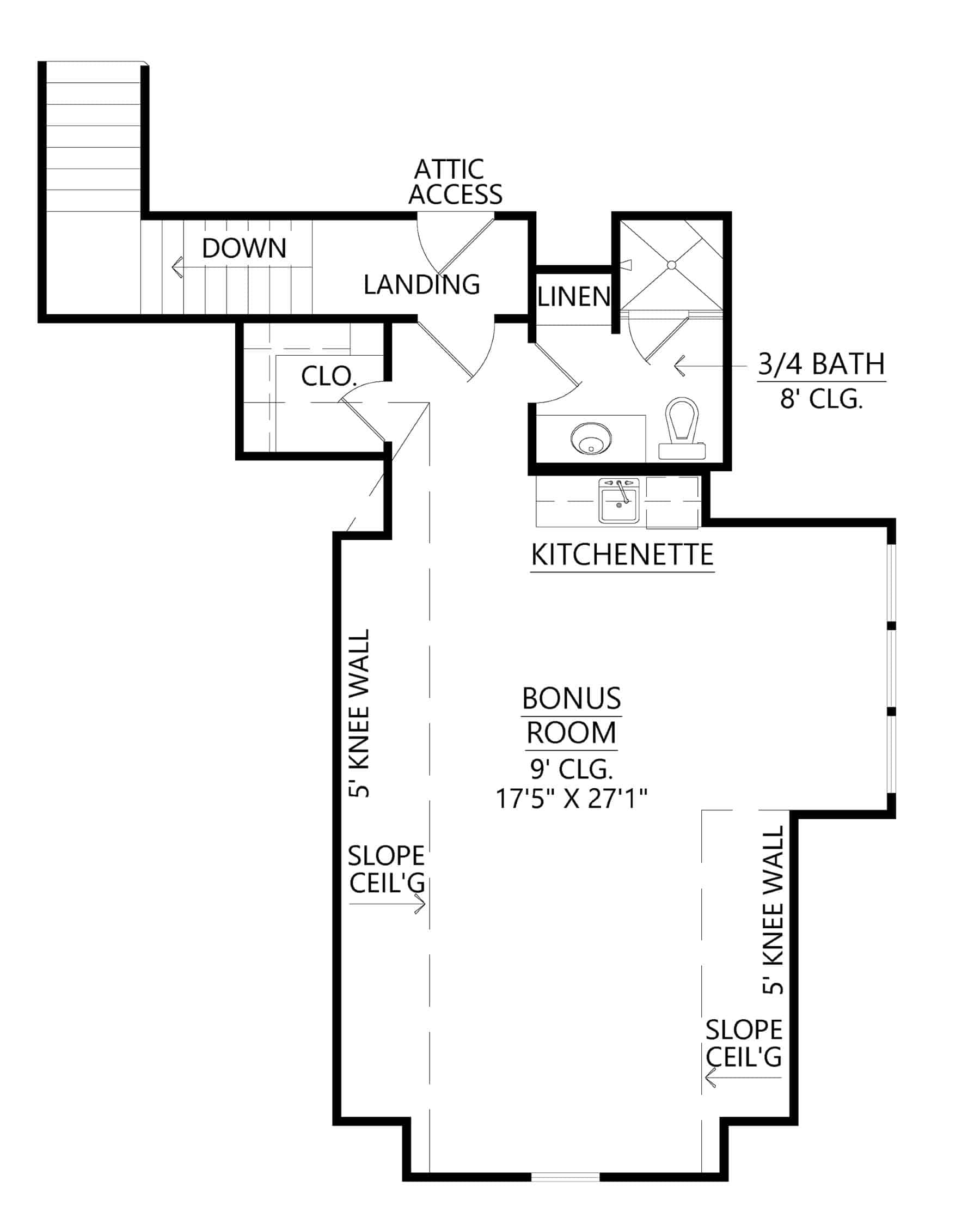 Bonus Room of Farmhouse Plan #206-1069