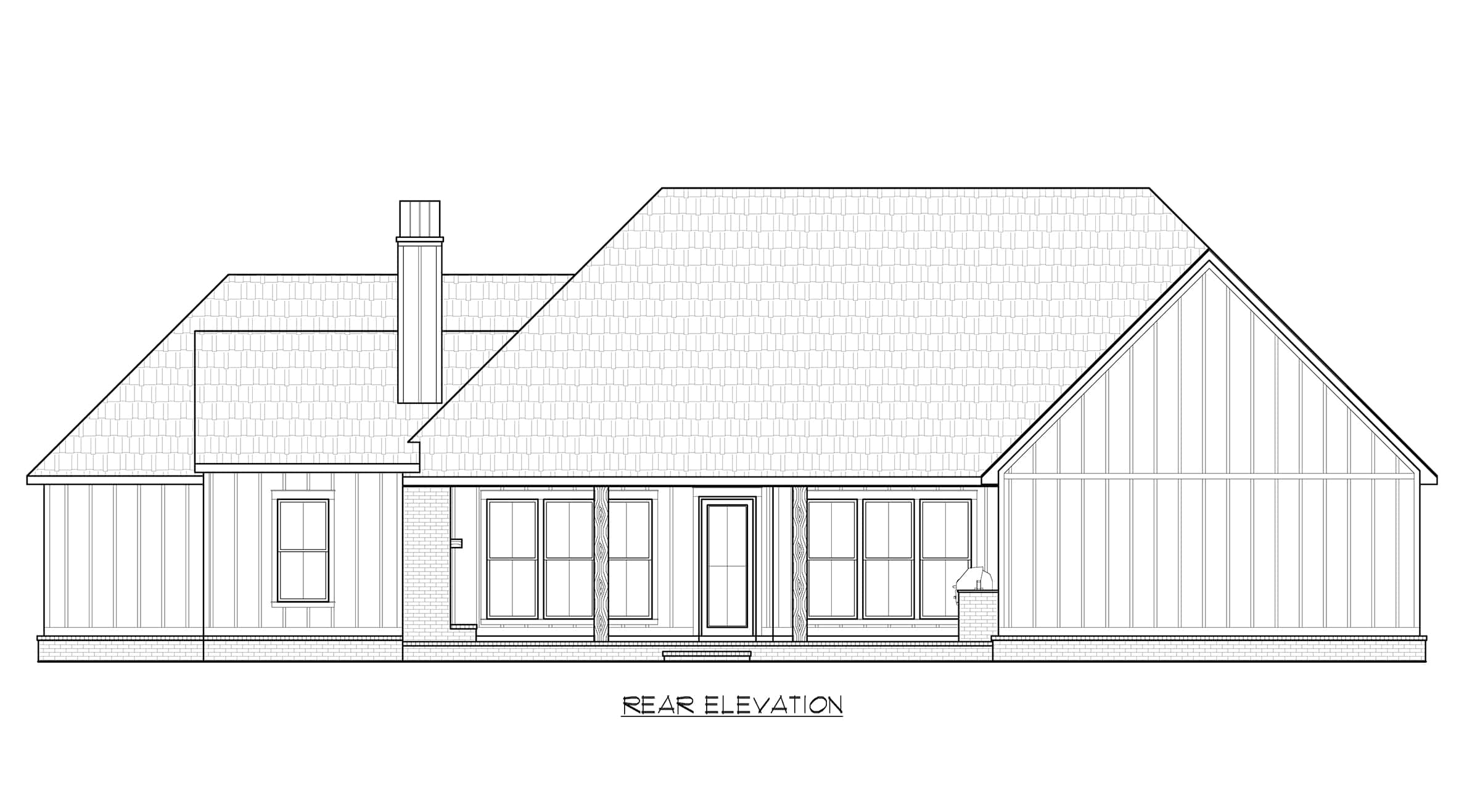 Home Plan Rear Elevation of this 4-Bedroom,2507 Sq Ft Plan -206-1070