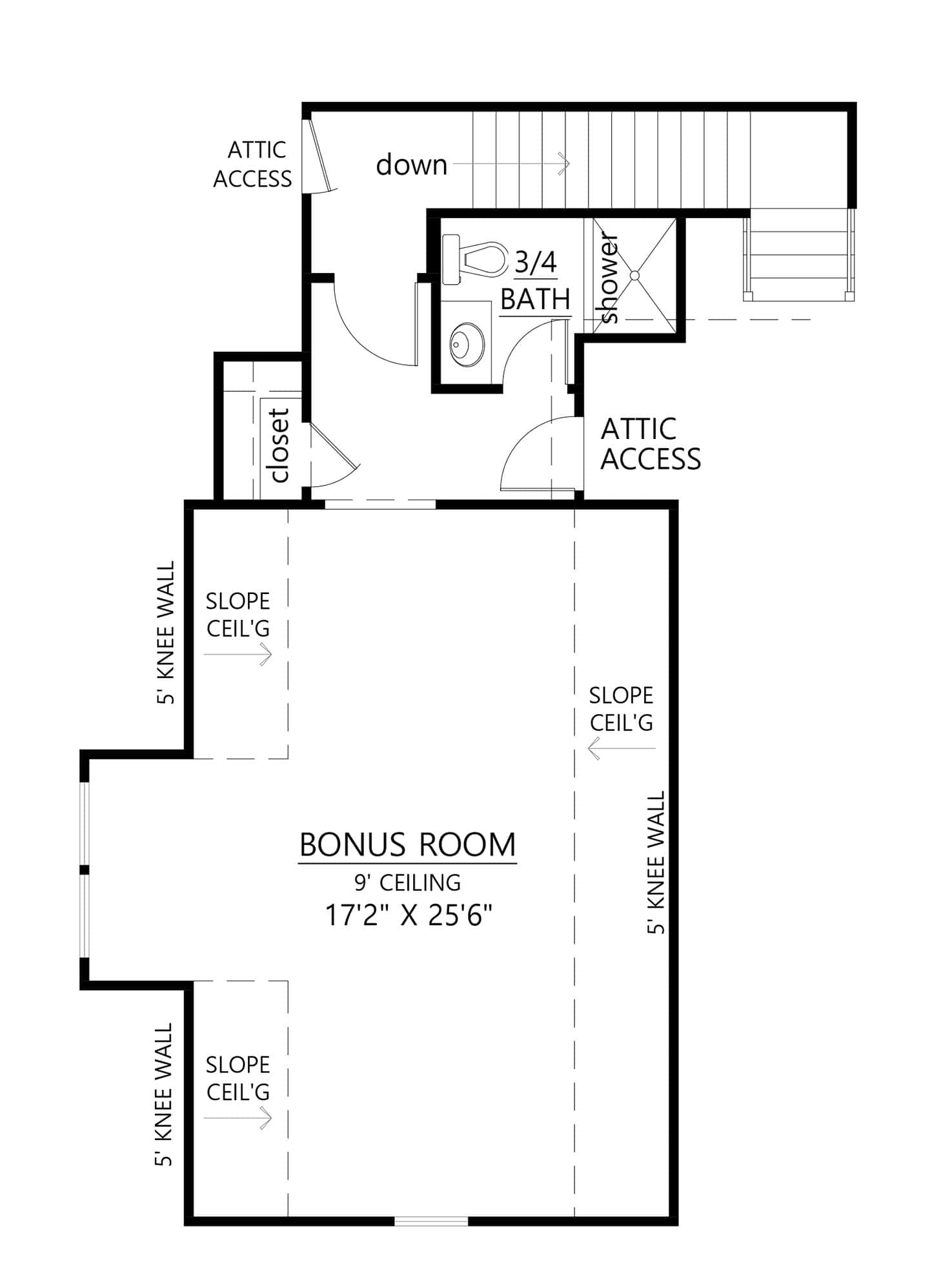 Bonus Room of Farmhouse Plan #206-1071