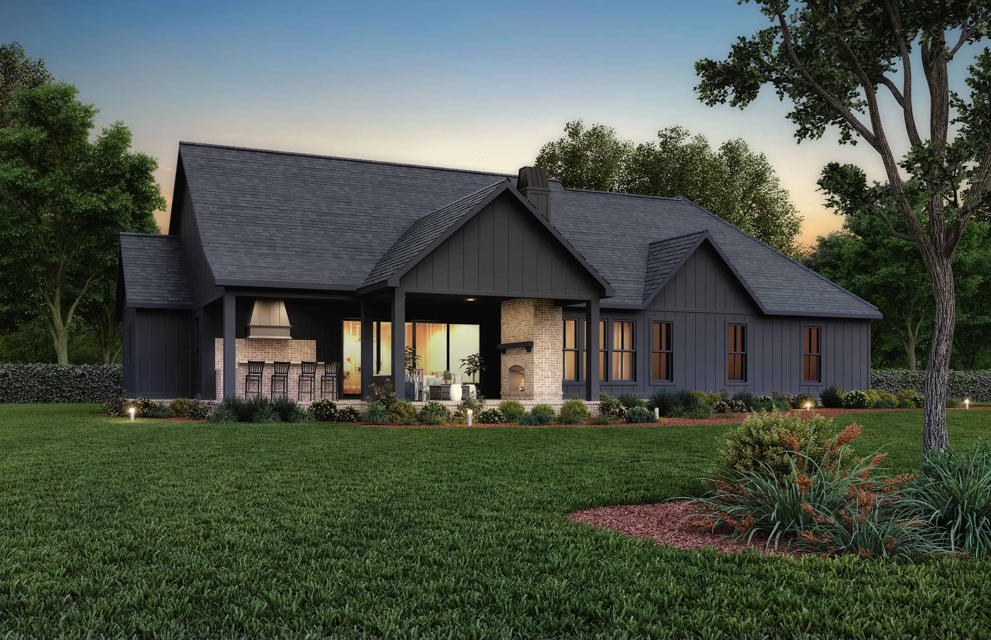 Rear View of this 4-Bedroom,2578 Sq Ft Plan -206-1071