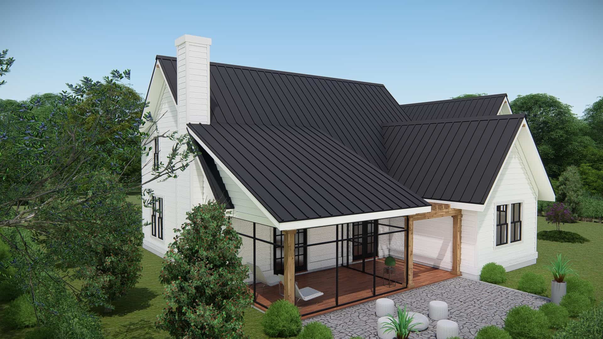 Rear View of this 2-Bedroom, 2063 Sq Ft Plan - 207-1000