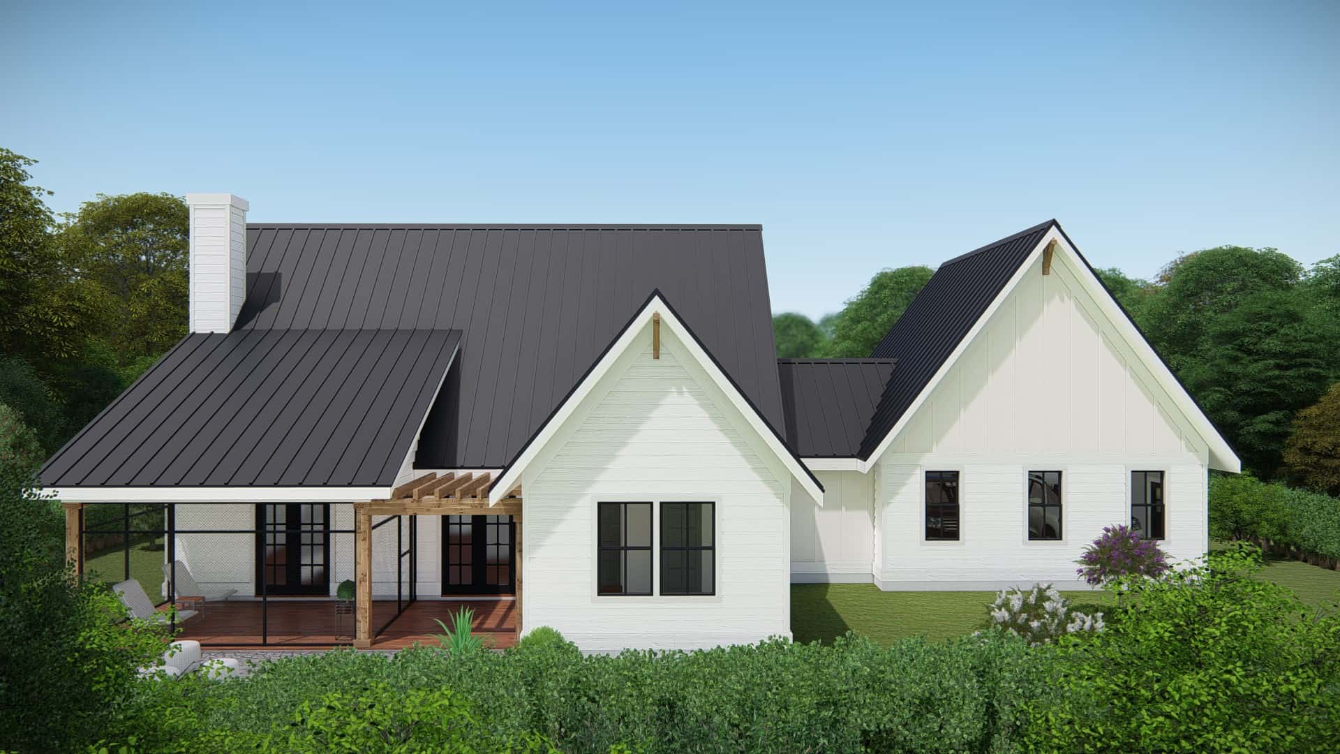 Rear View of this 2-Bedroom, 2063 Sq Ft Plan - 207-1000