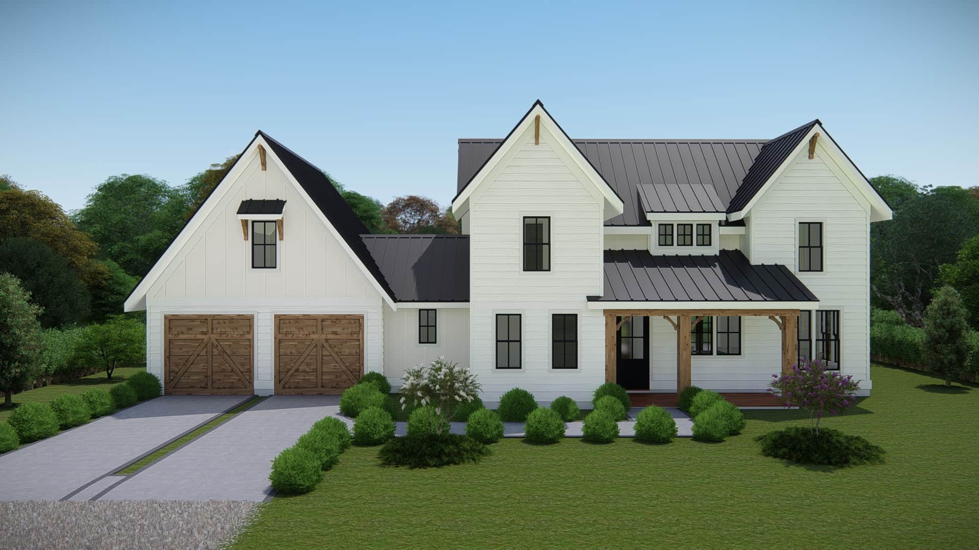 Contemporary Farmhouse home (ThePlanCollection: Plan #207-1000)