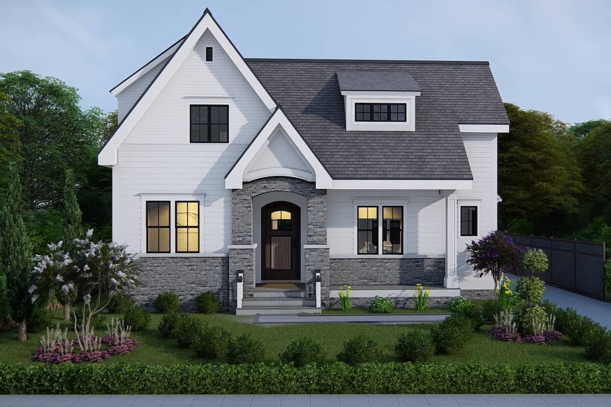 European style home (ThePlanCollection: Plan #207-1001)