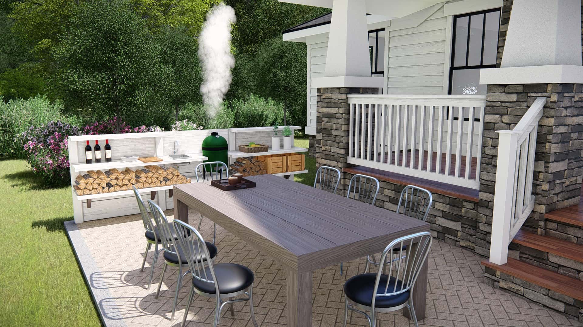 Patio of this 3-Bedroom, 2017 Sq Ft Plan - 207-1002