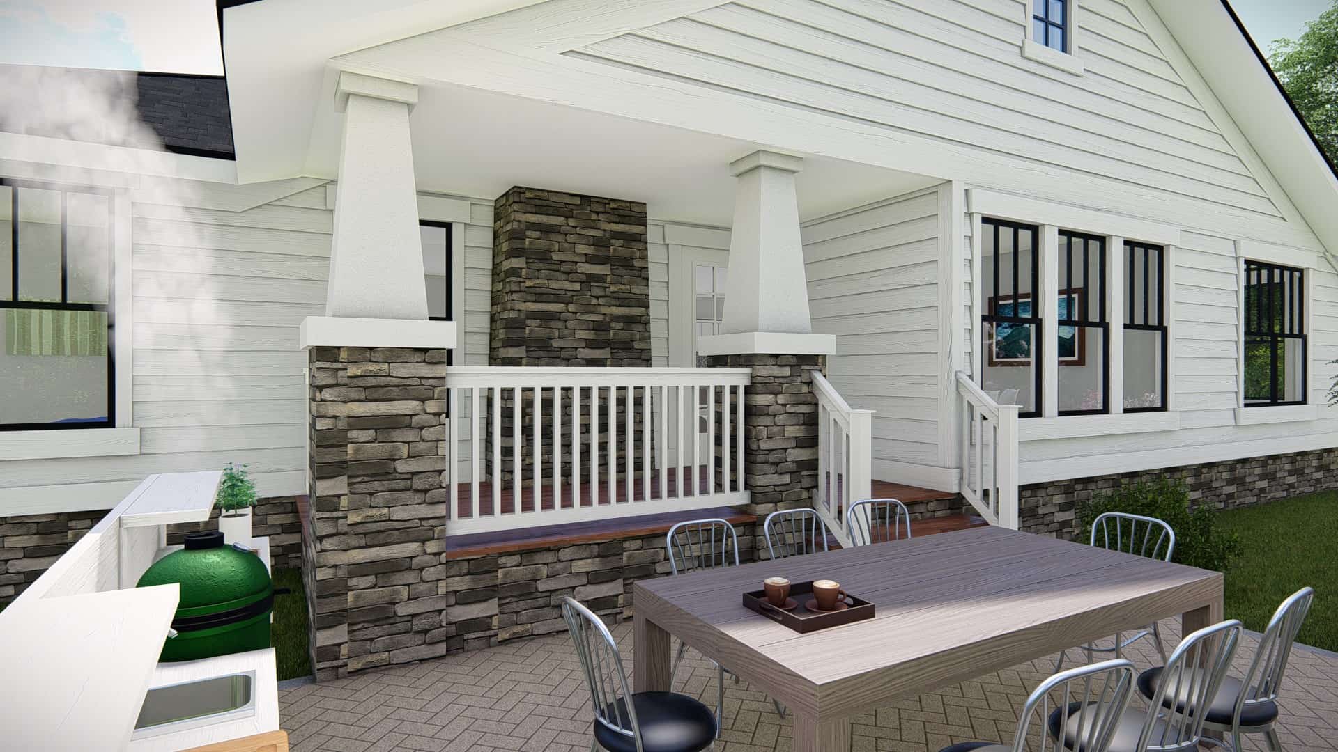 Porch of this 3-Bedroom, 2017 Sq Ft Plan - 207-1002