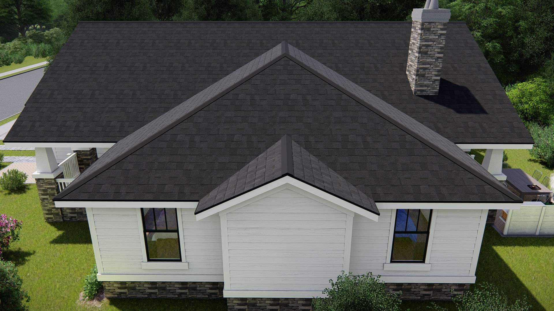 Right Side View of this 3-Bedroom, 2017 Sq Ft Plan - 207-1002