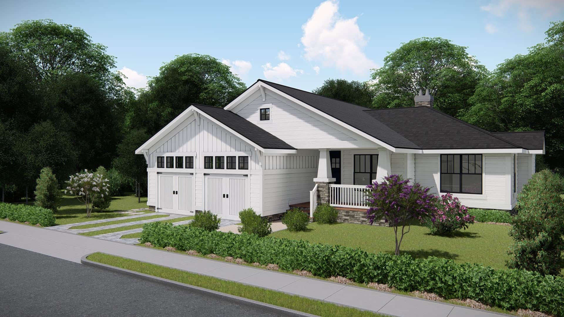 Side View of this 3-Bedroom, 2017 Sq Ft Plan - 207-1002