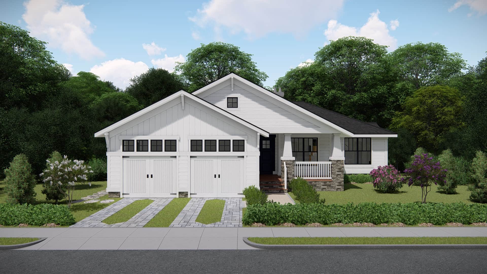 Ranch style house (ThePlanCollection: Plan #207-1002)