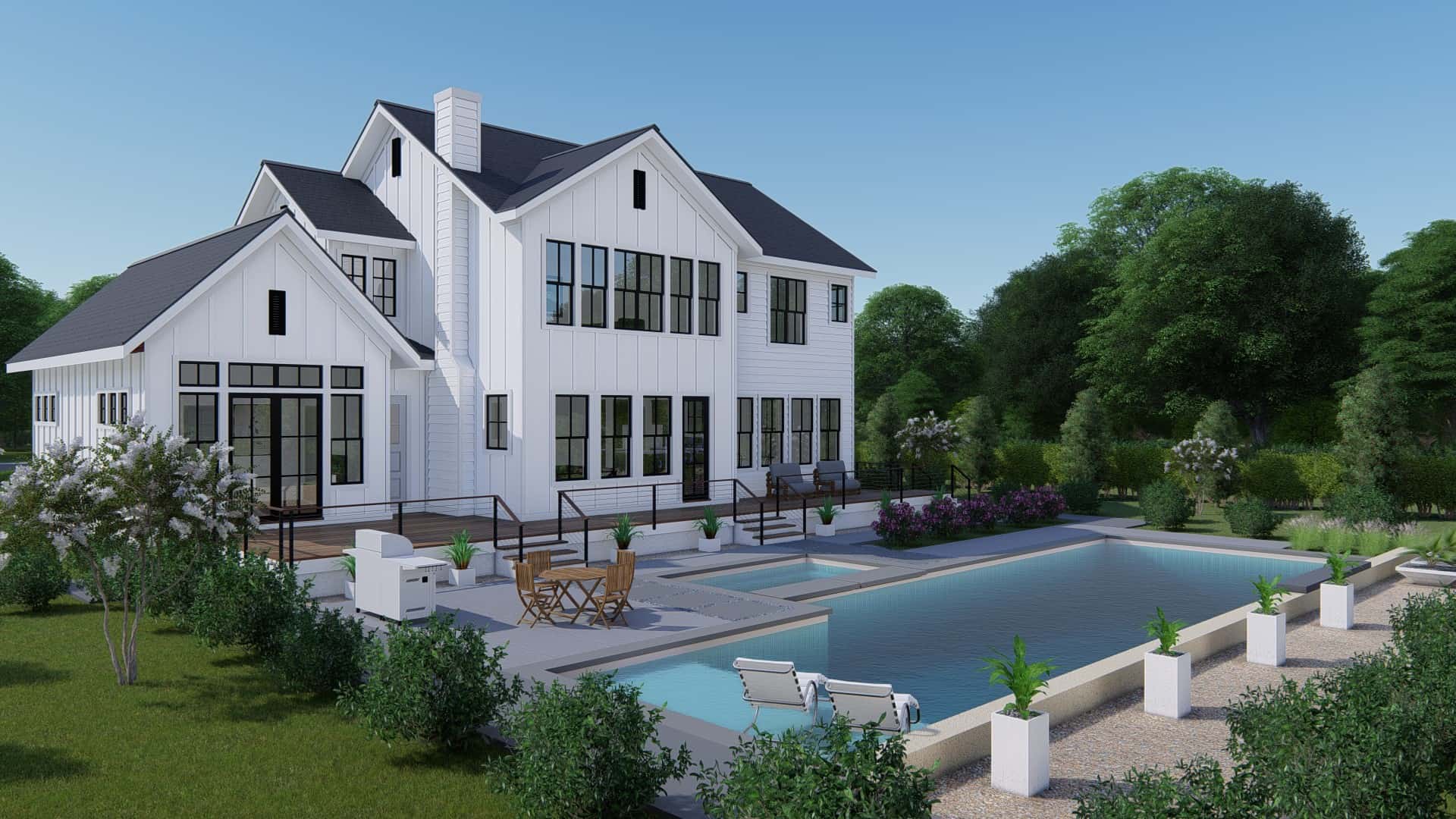 Rear View of this 4-Bedroom, 3409 Sq Ft Plan - 207-1003