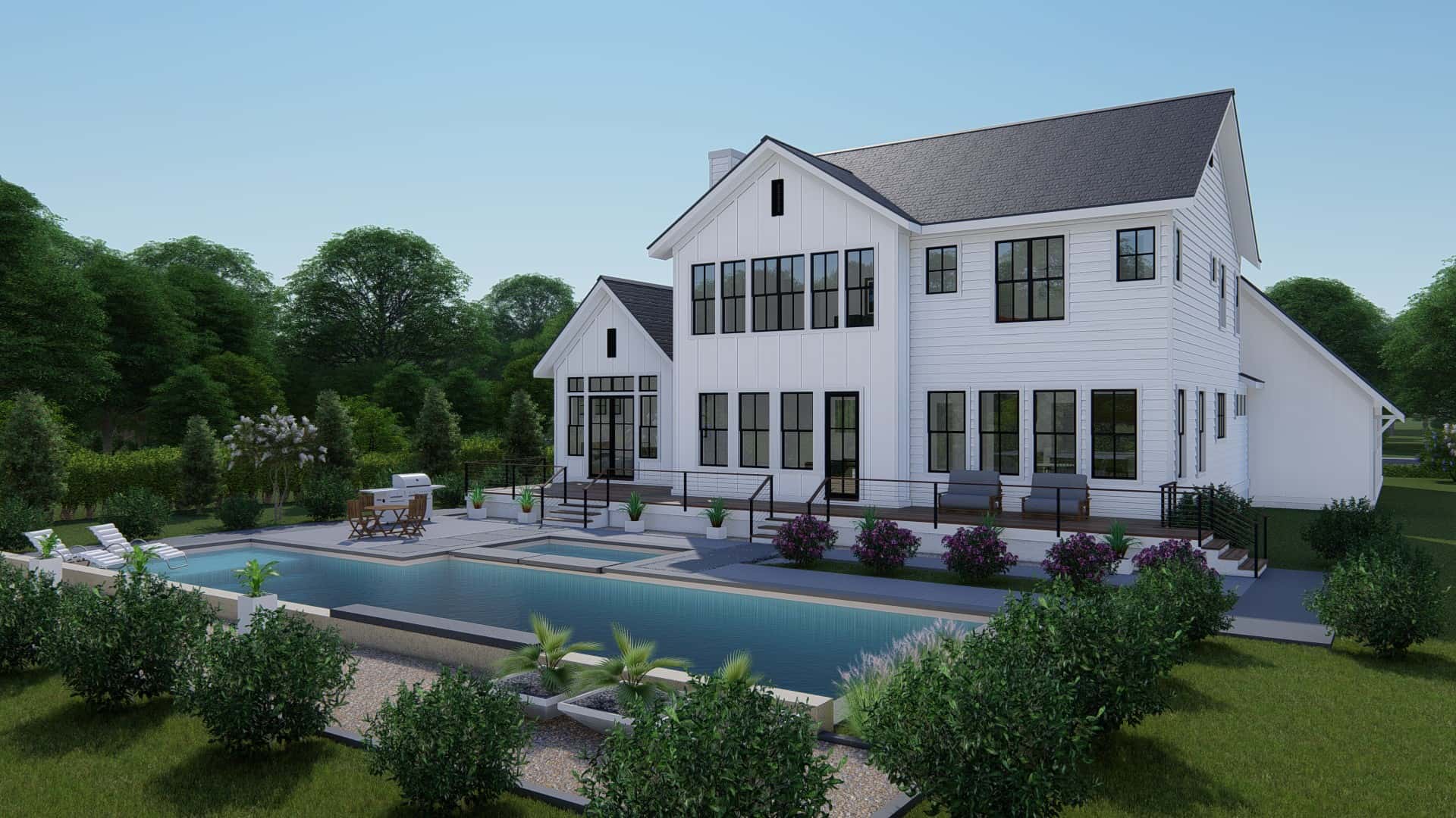 Rear View of this 4-Bedroom, 3409 Sq Ft Plan - 207-1003