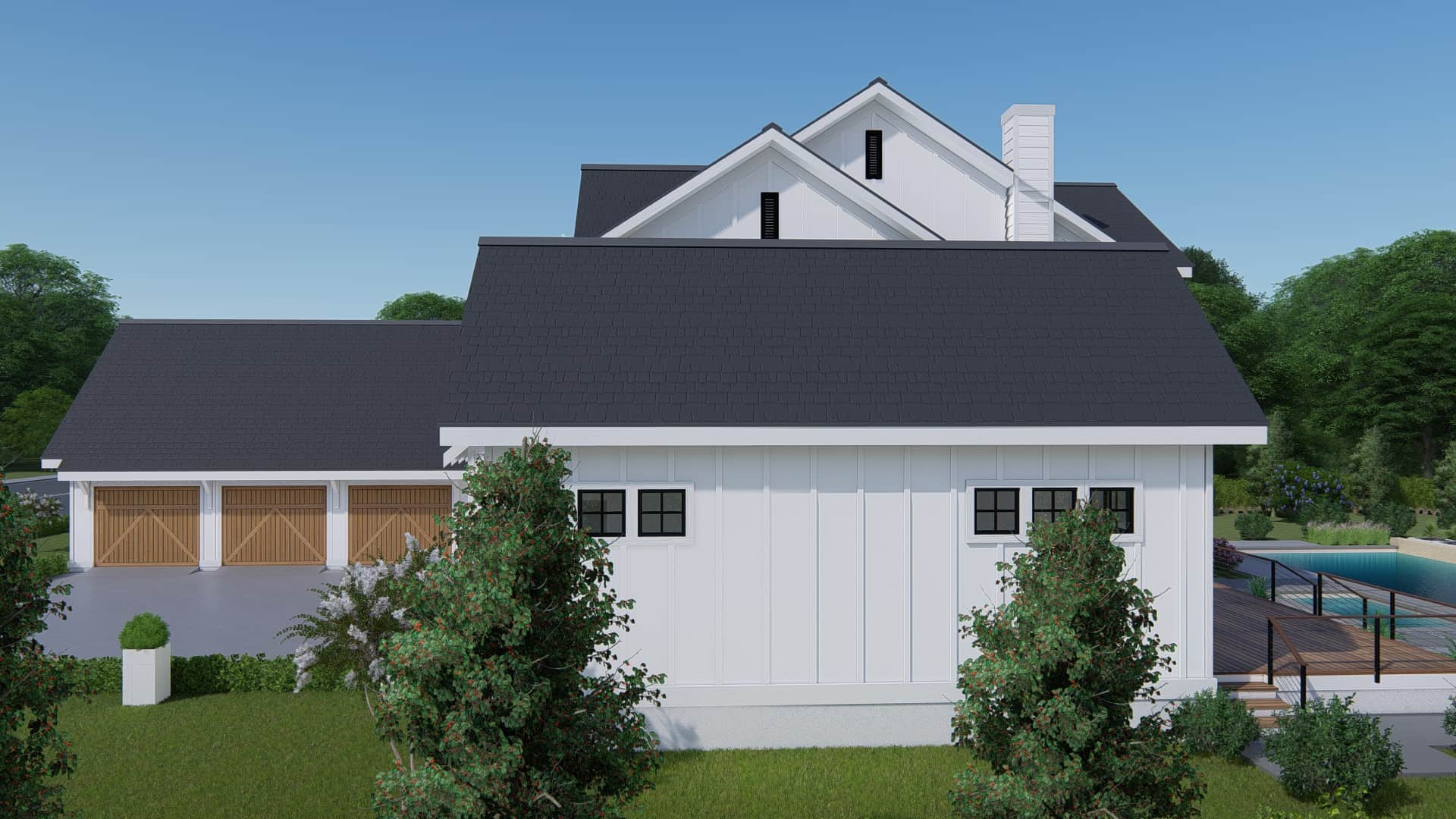 Right Side View of this 4-Bedroom, 3409 Sq Ft Plan - 207-1003