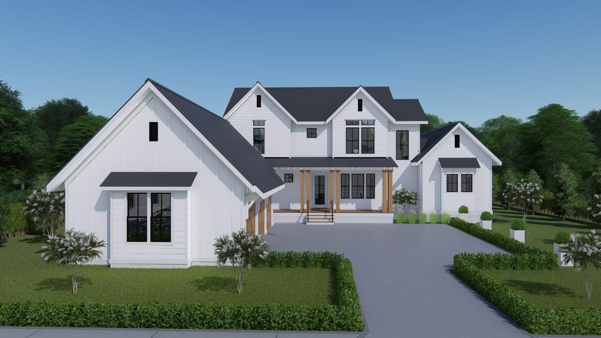 Farmhouse home (ThePlanCollection: Plan #207-1003)
