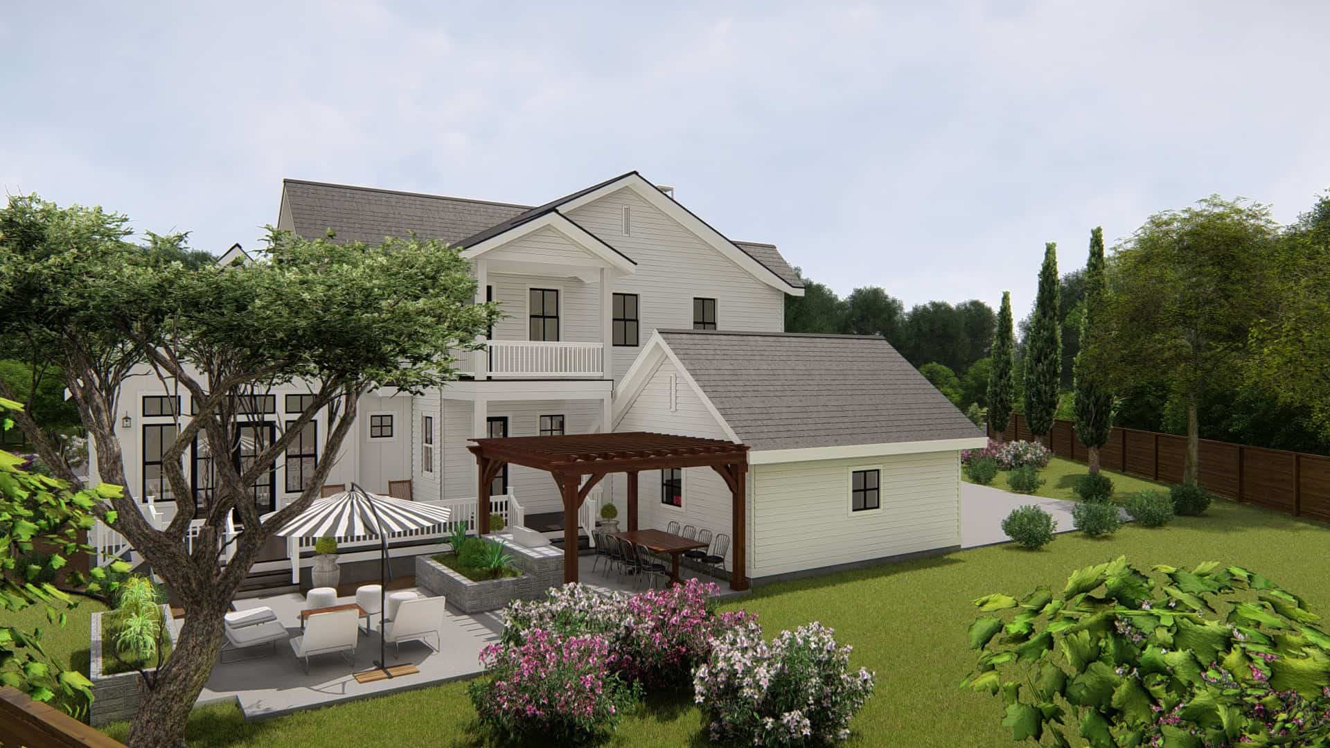 Rear View of this 4-Bedroom, 3328 Sq Ft Plan - 207-1004