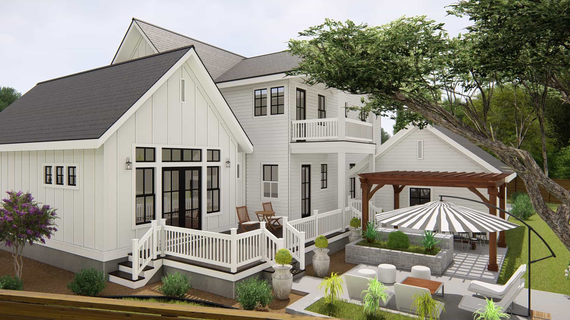 Rear View of this 4-Bedroom, 3328 Sq Ft Plan - 207-1004