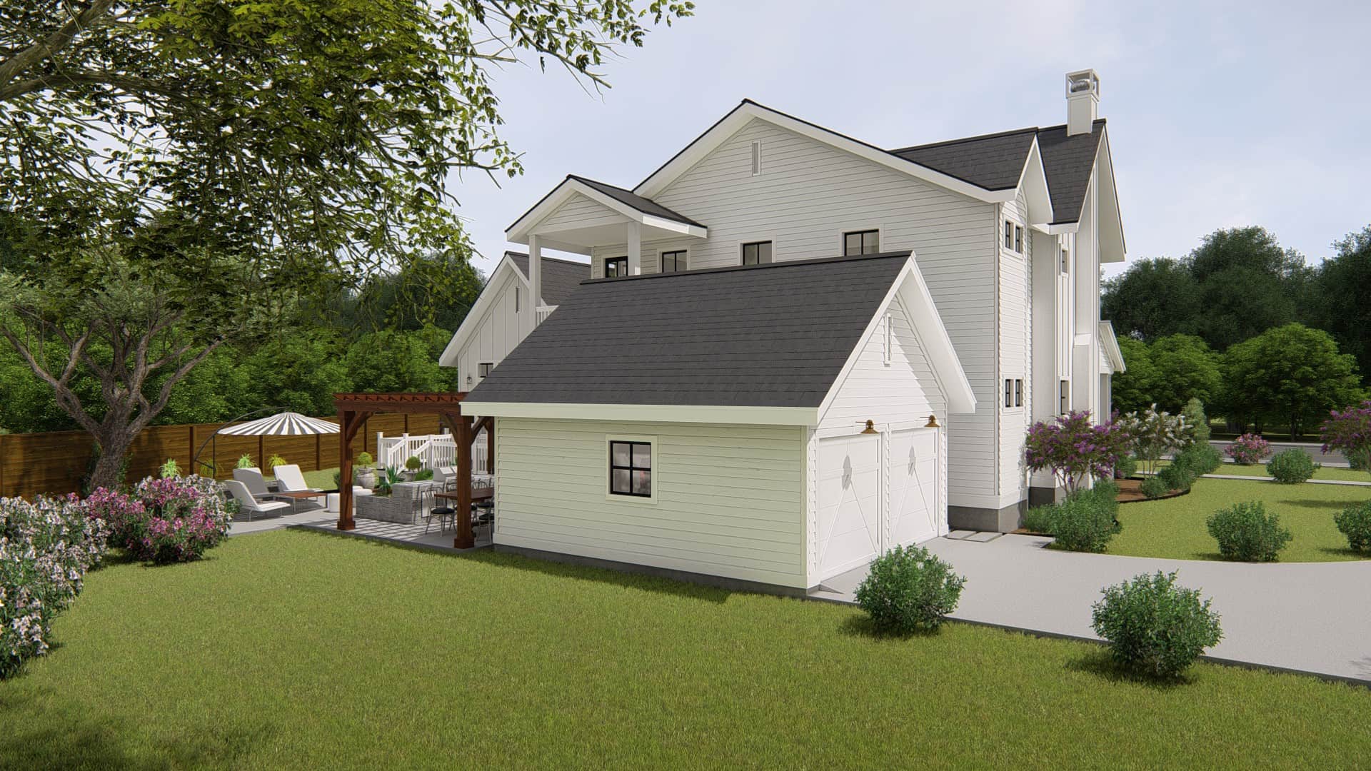 Rear View of this 4-Bedroom, 3328 Sq Ft Plan - 207-1004