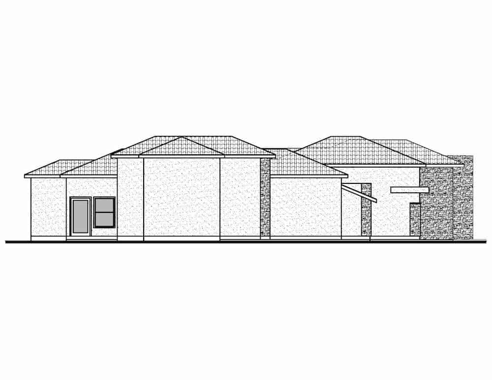 Home Plan Left Elevation of this 4-Bedroom,3990 Sq Ft Plan -208-1000