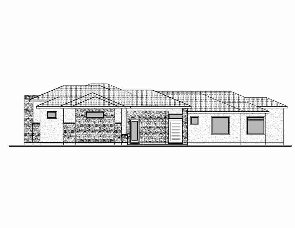 Home Plan Right Elevation of this 4-Bedroom,3990 Sq Ft Plan -208-1000