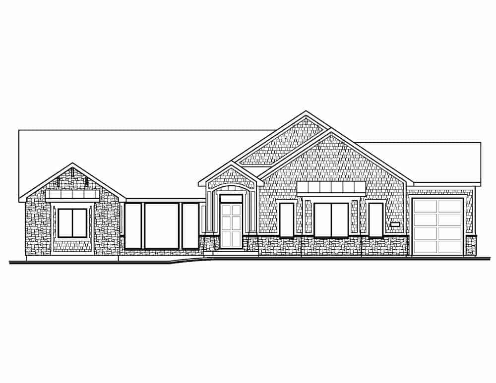 Home Plan Front Elevation of this 3-Bedroom,2681 Sq Ft Plan -208-1001