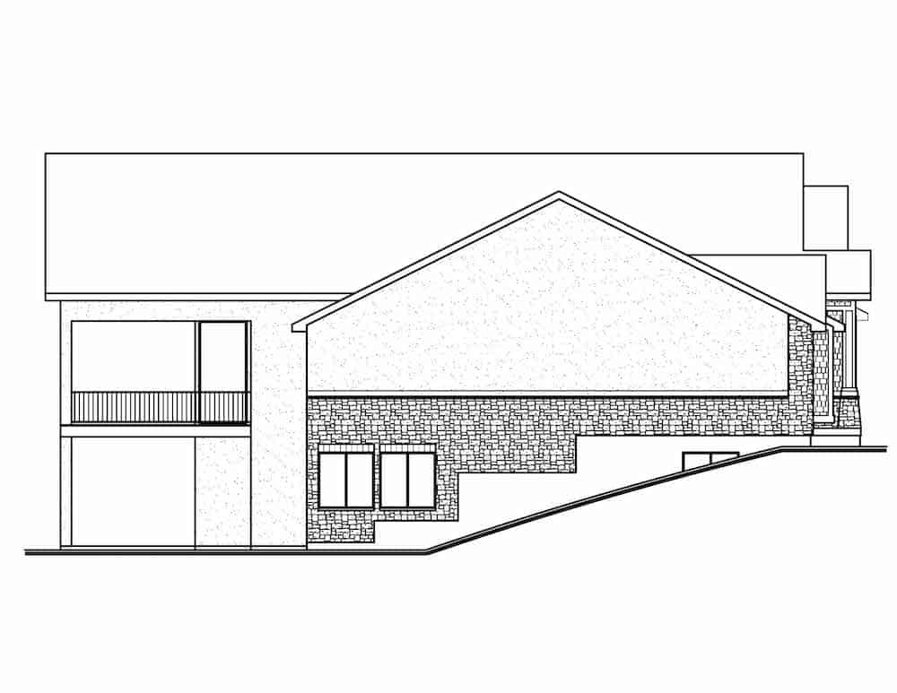 Home Plan Left Elevation of this 3-Bedroom,2681 Sq Ft Plan -208-1001