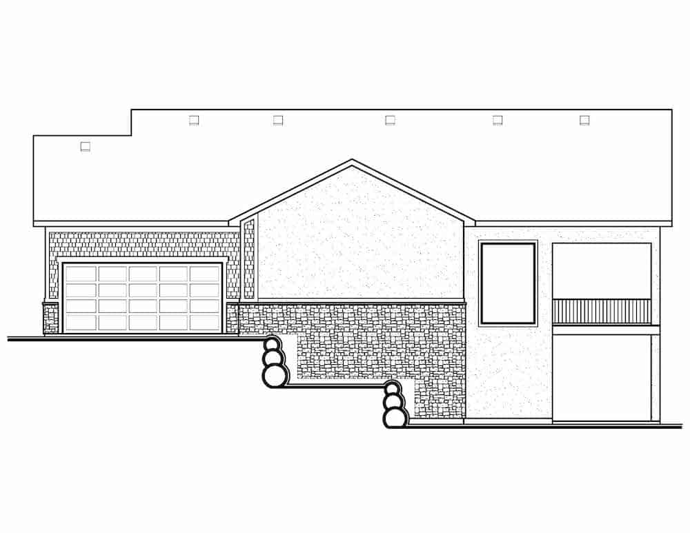 Home Plan Right Elevation of this 3-Bedroom,2681 Sq Ft Plan -208-1001
