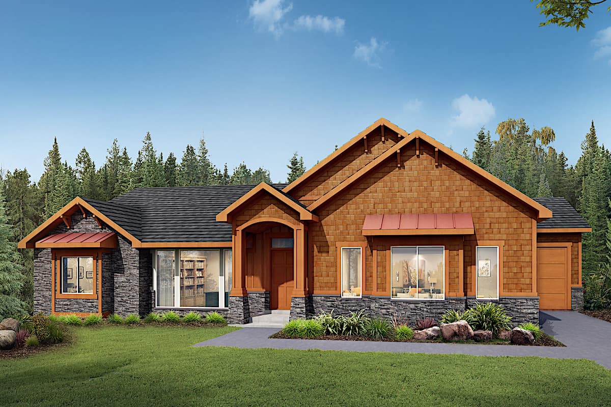 Country home (ThePlanCollection: Plan #208-1001)
