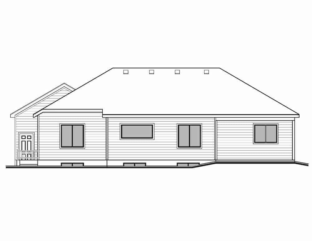 Home Plan Rear Elevation of this 4-Bedroom,2051 Sq Ft Plan -208-1002
