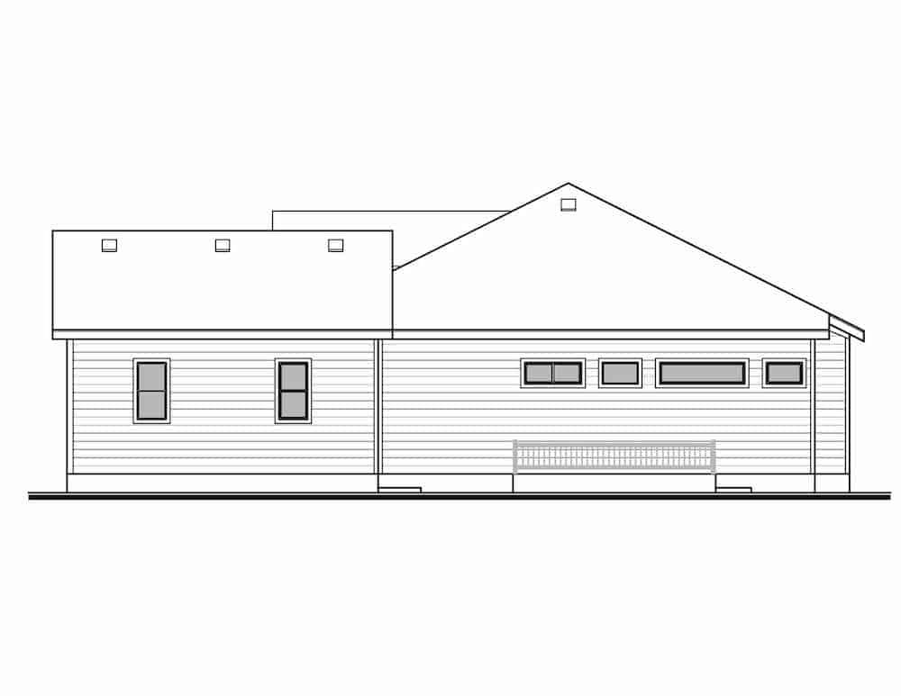 Home Plan Right Elevation of this 4-Bedroom,2051 Sq Ft Plan -208-1002