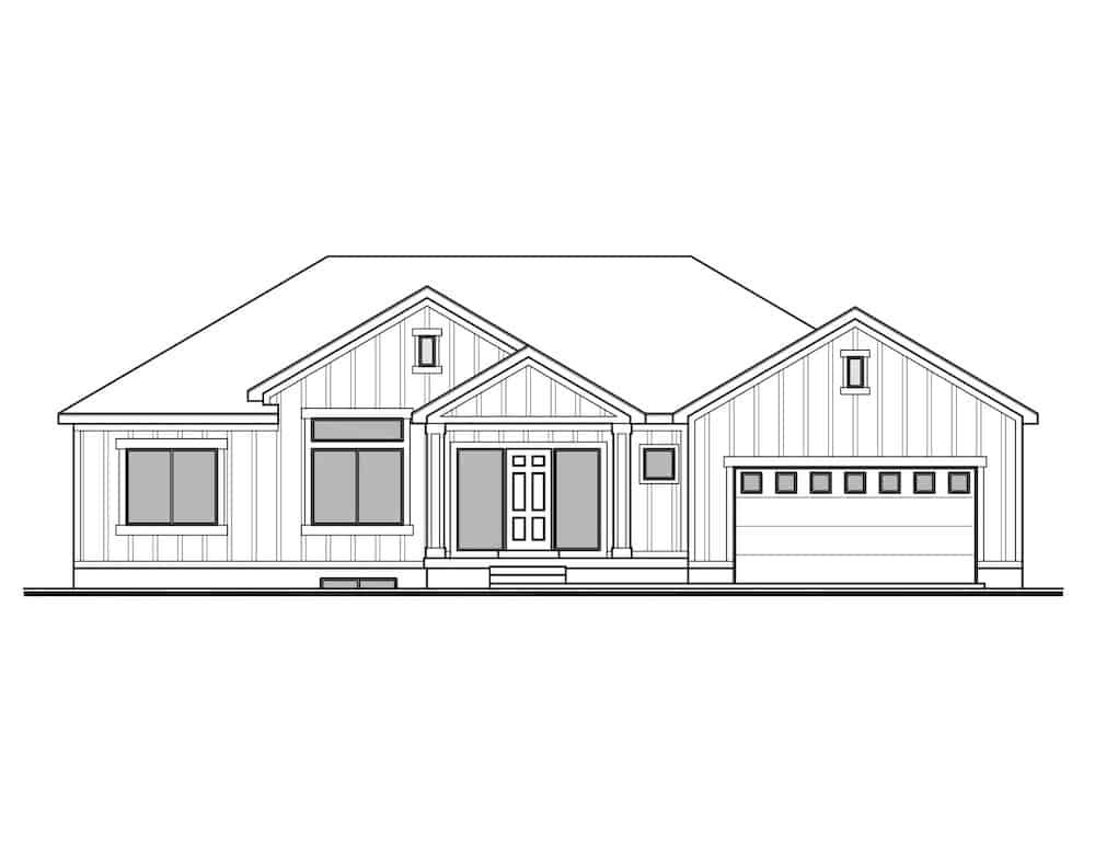 Home Plan Front Elevation of this 4-Bedroom,2051 Sq Ft Plan -208-1002