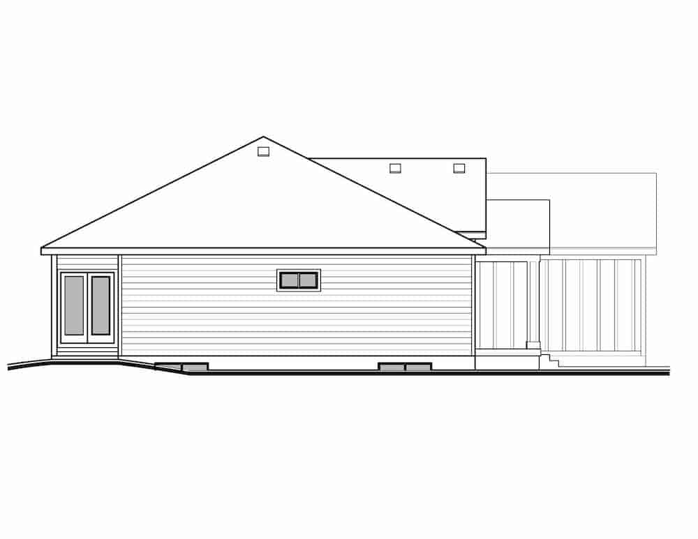 Home Plan Left Elevation of this 4-Bedroom,2051 Sq Ft Plan -208-1002