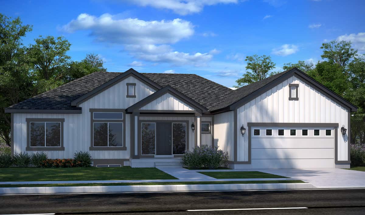 Contemporary Ranch home (ThePlanCollection: Plan #208-1002)