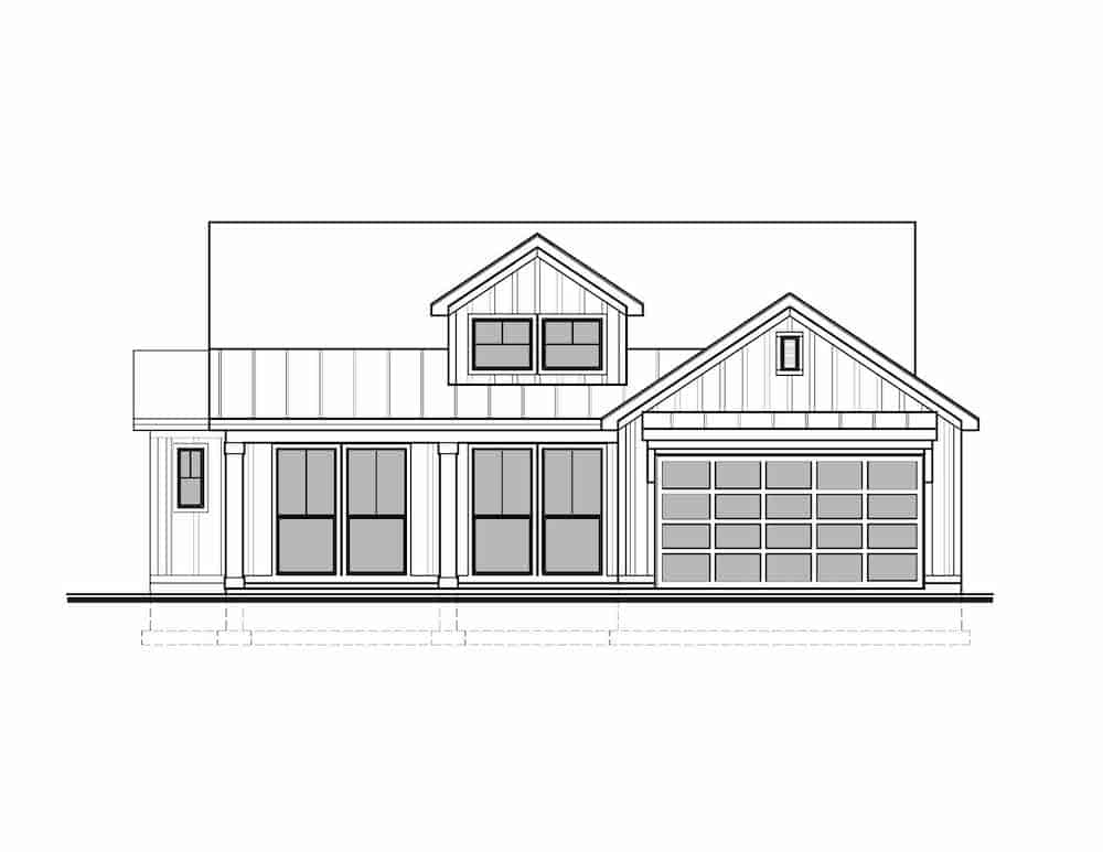 Home Plan Front Elevation of this 2-Bedroom,1419 Sq Ft Plan -208-1003