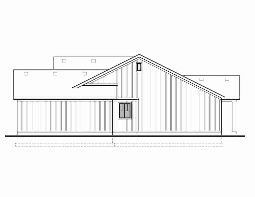 Home Plan Right Elevation of this 2-Bedroom,1419 Sq Ft Plan -208-1003