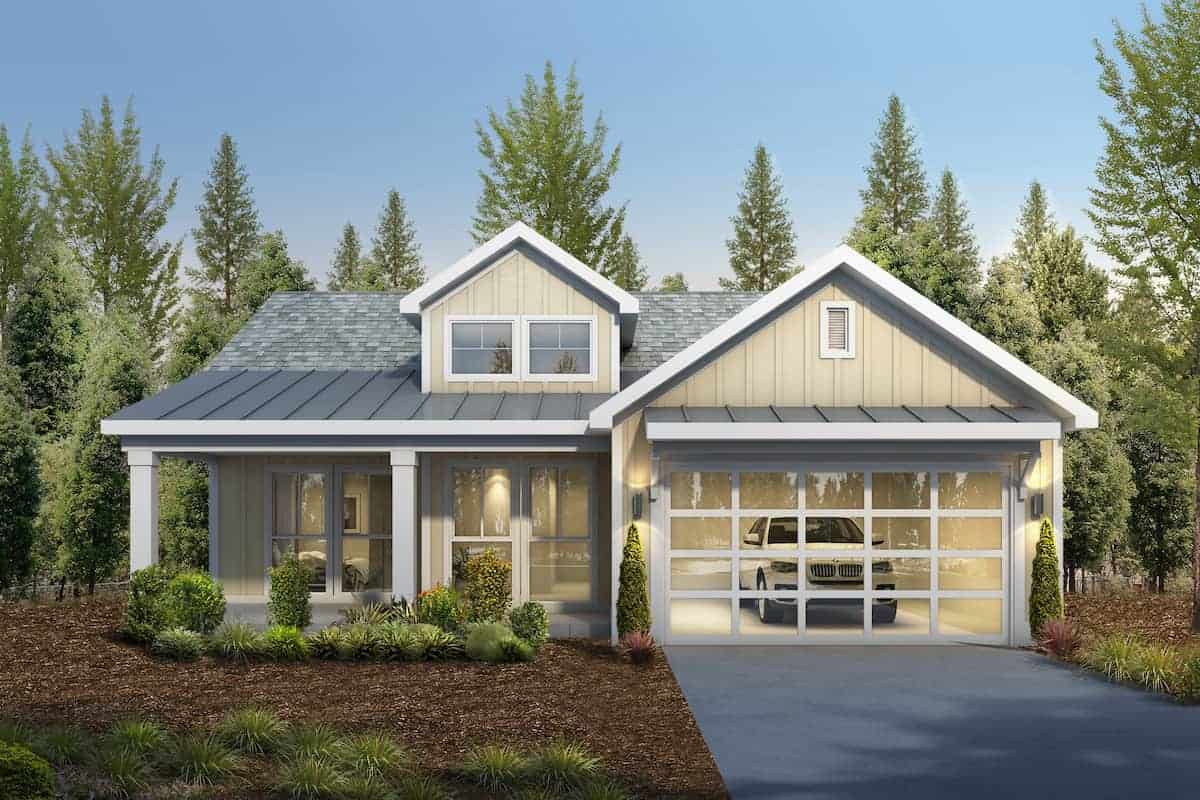 Contemporary Cottage style house (ThePlanCollection: Plan #208-1003)