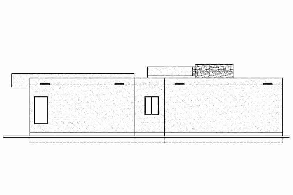Home Plan Left Elevation of this 2-Bedroom,1417 Sq Ft Plan -208-1004