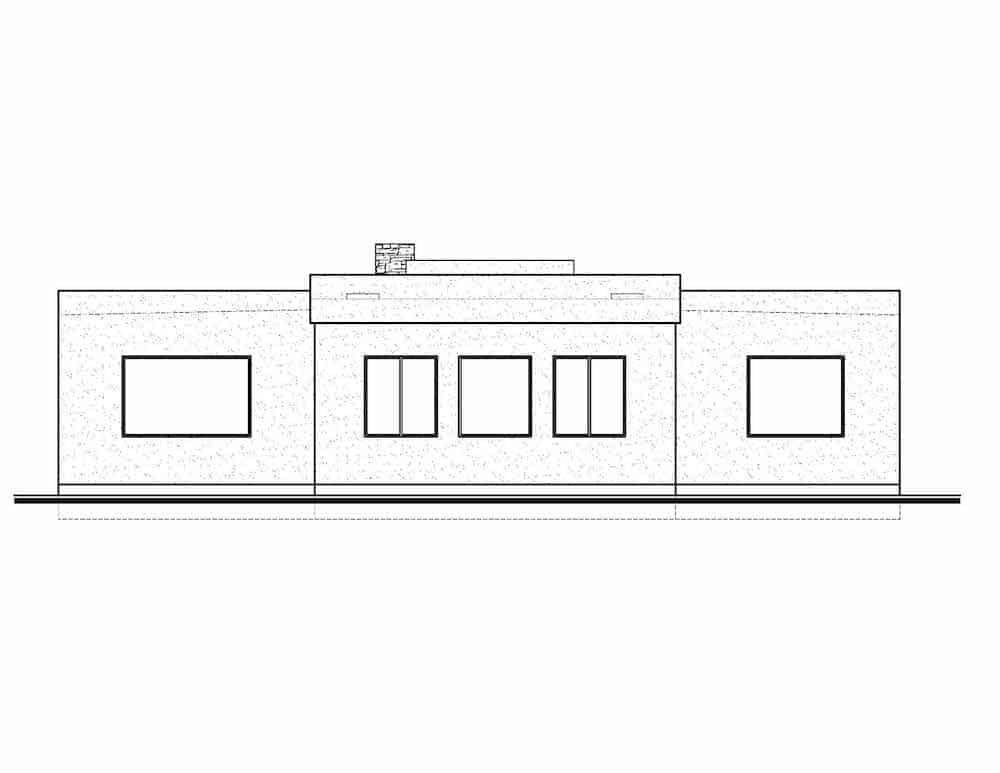 Home Plan Rear Elevation of this 3-Bedroom,1791 Sq Ft Plan -208-1005