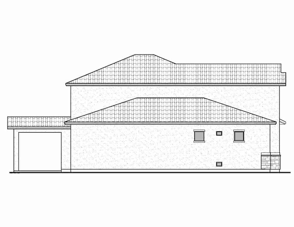 Home Plan Left Elevation of this 4-Bedroom,2324 Sq Ft Plan -208-1009