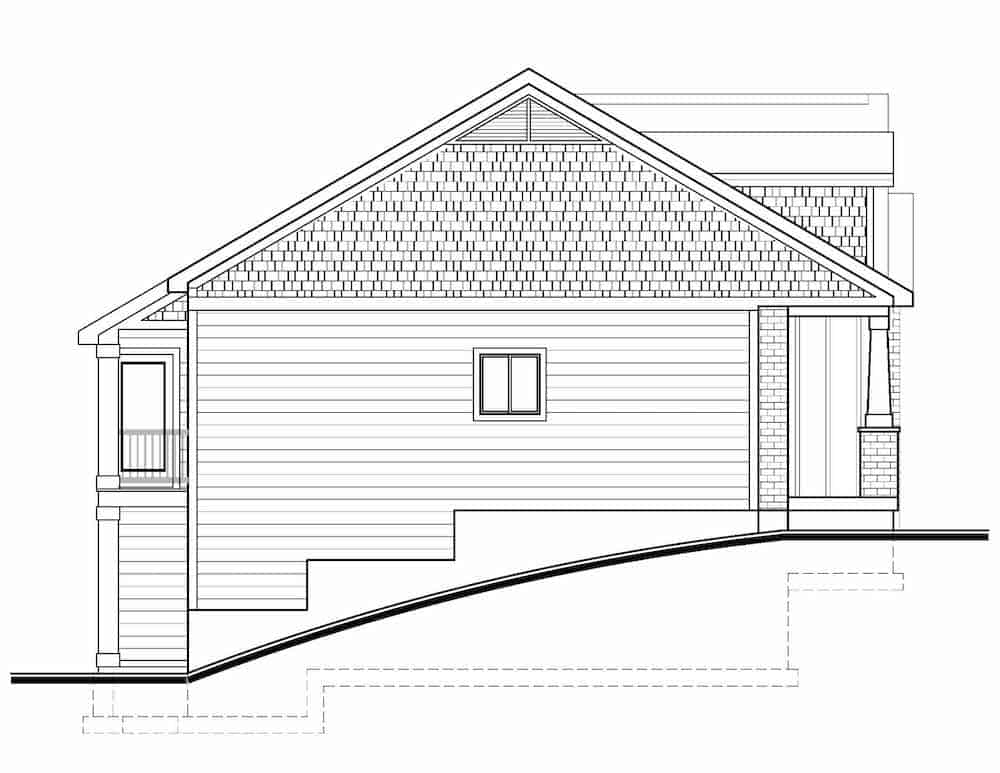 Home Plan Left Elevation of this 3-Bedroom,1582 Sq Ft Plan -208-1010