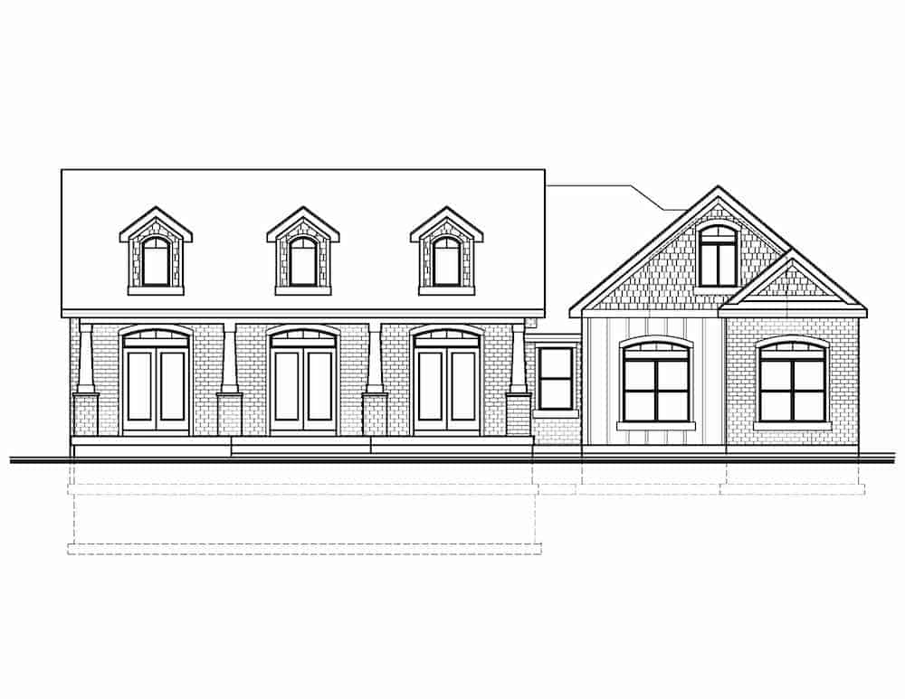 Home Plan Front Elevation of this 3-Bedroom,1582 Sq Ft Plan -208-1010