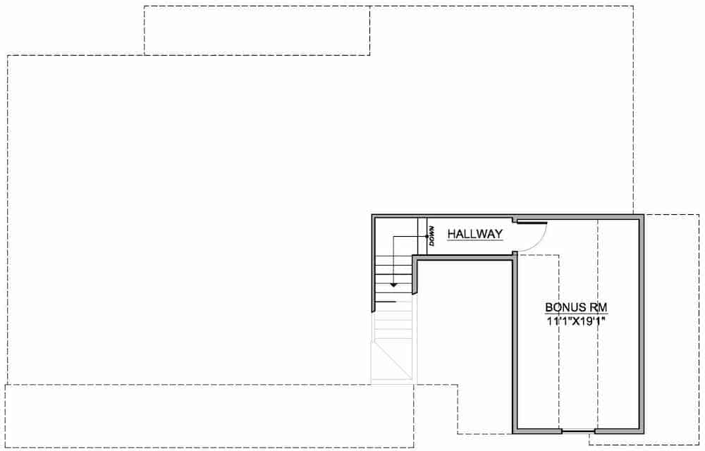 Floor Plan Bonus Room of European Plan #208-1010