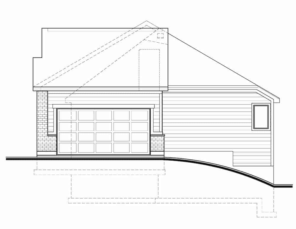 Home Plan Right Elevation of this 3-Bedroom,1582 Sq Ft Plan -208-1010