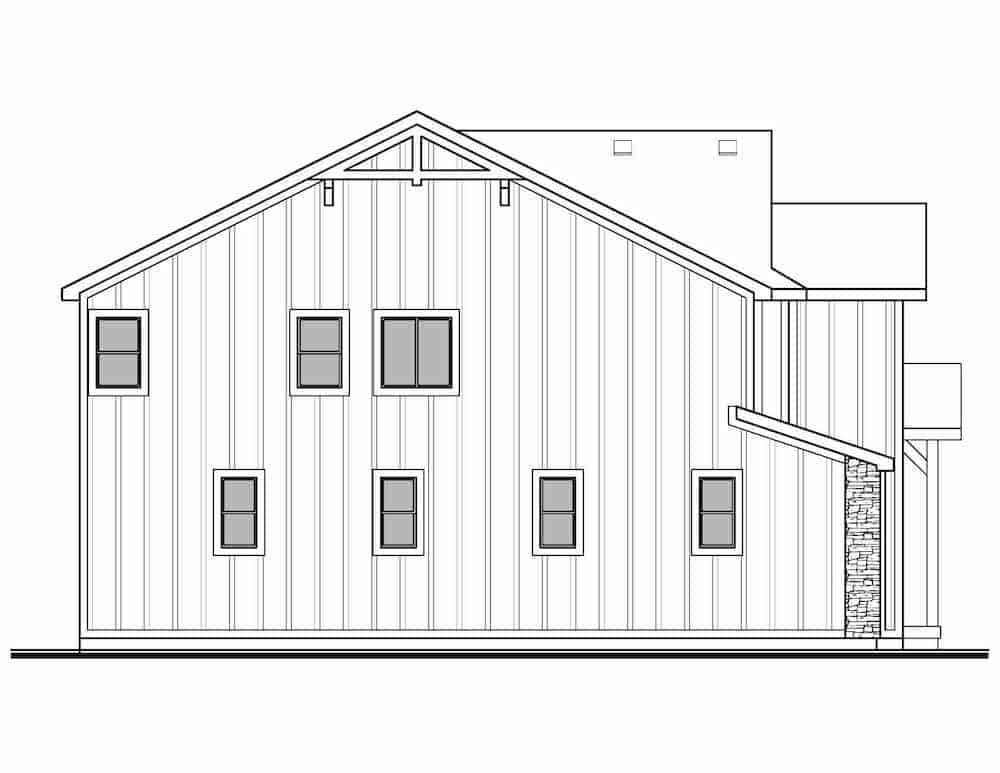 Home Plan Left Elevation of this 4-Bedroom,2381 Sq Ft Plan -208-1011