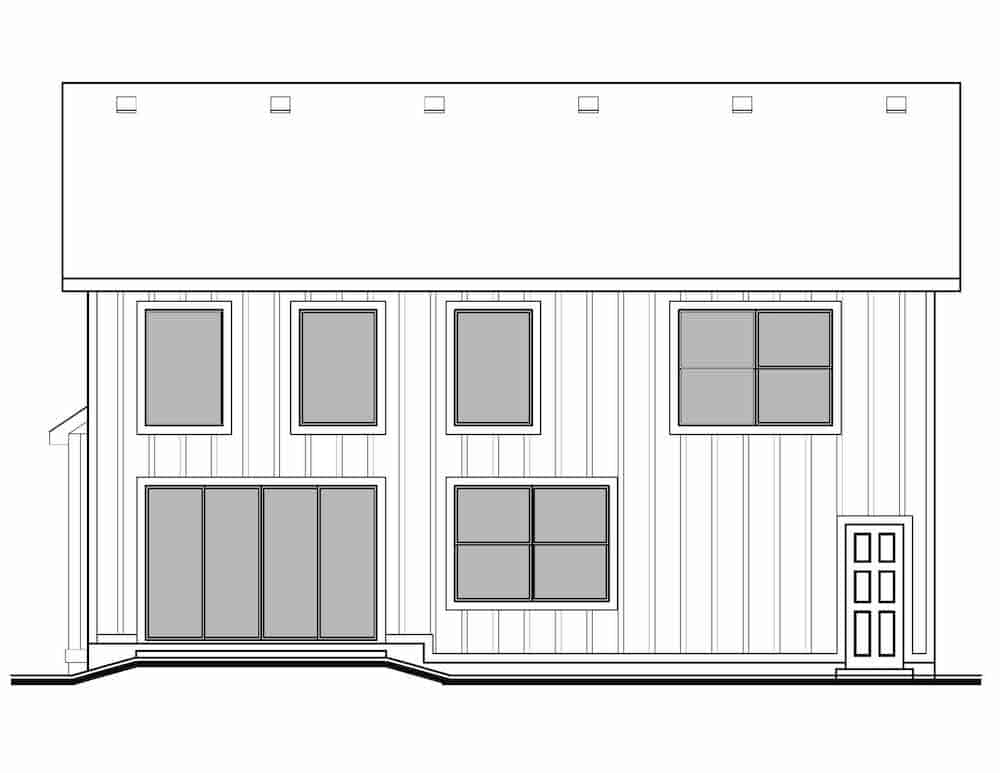 Home Plan Rear Elevation of this 4-Bedroom,2381 Sq Ft Plan -208-1011