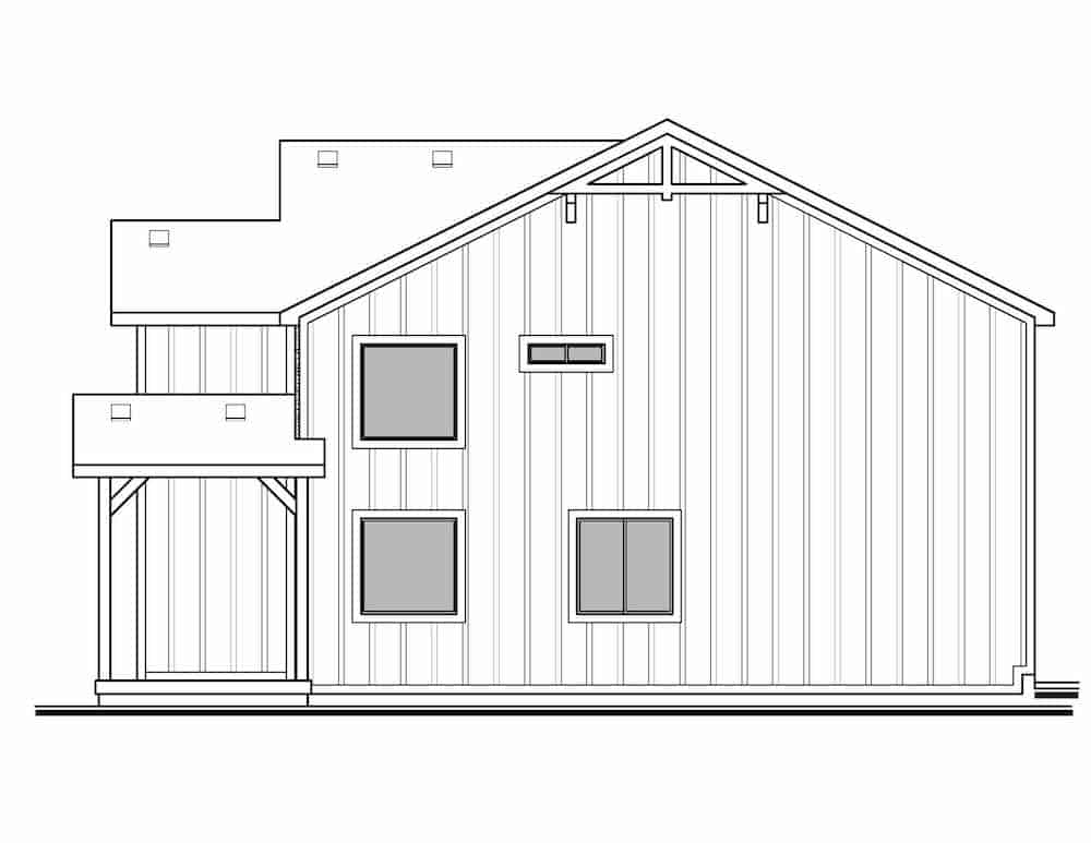 Home Plan Right Elevation of this 4-Bedroom,2381 Sq Ft Plan -208-1011