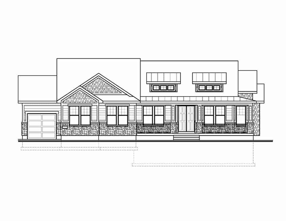 Home Plan Front Elevation of this 2-Bedroom,2301 Sq Ft Plan -208-1012