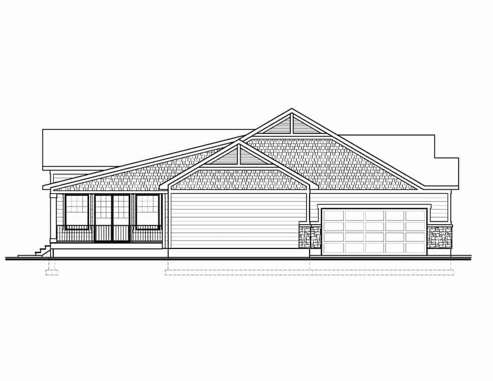 Home Plan Left Elevation of this 2-Bedroom,2301 Sq Ft Plan -208-1012