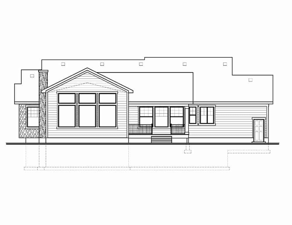 Home Plan Rear Elevation of this 2-Bedroom,2301 Sq Ft Plan -208-1012