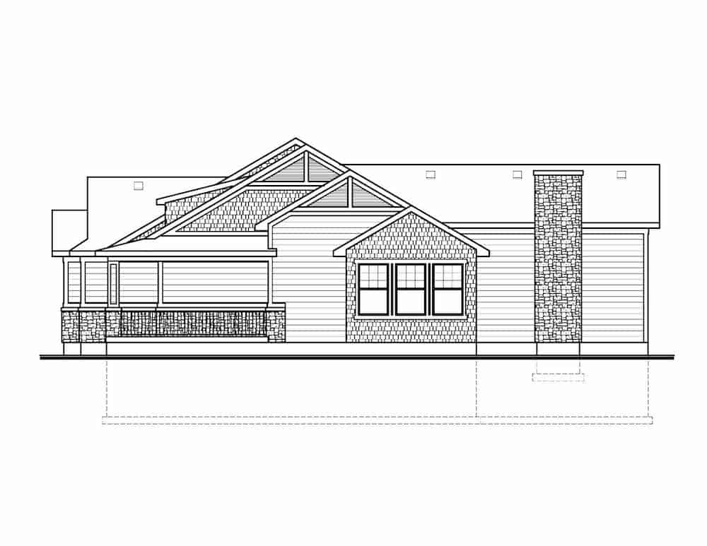 Home Plan Right Elevation of this 2-Bedroom,2301 Sq Ft Plan -208-1012