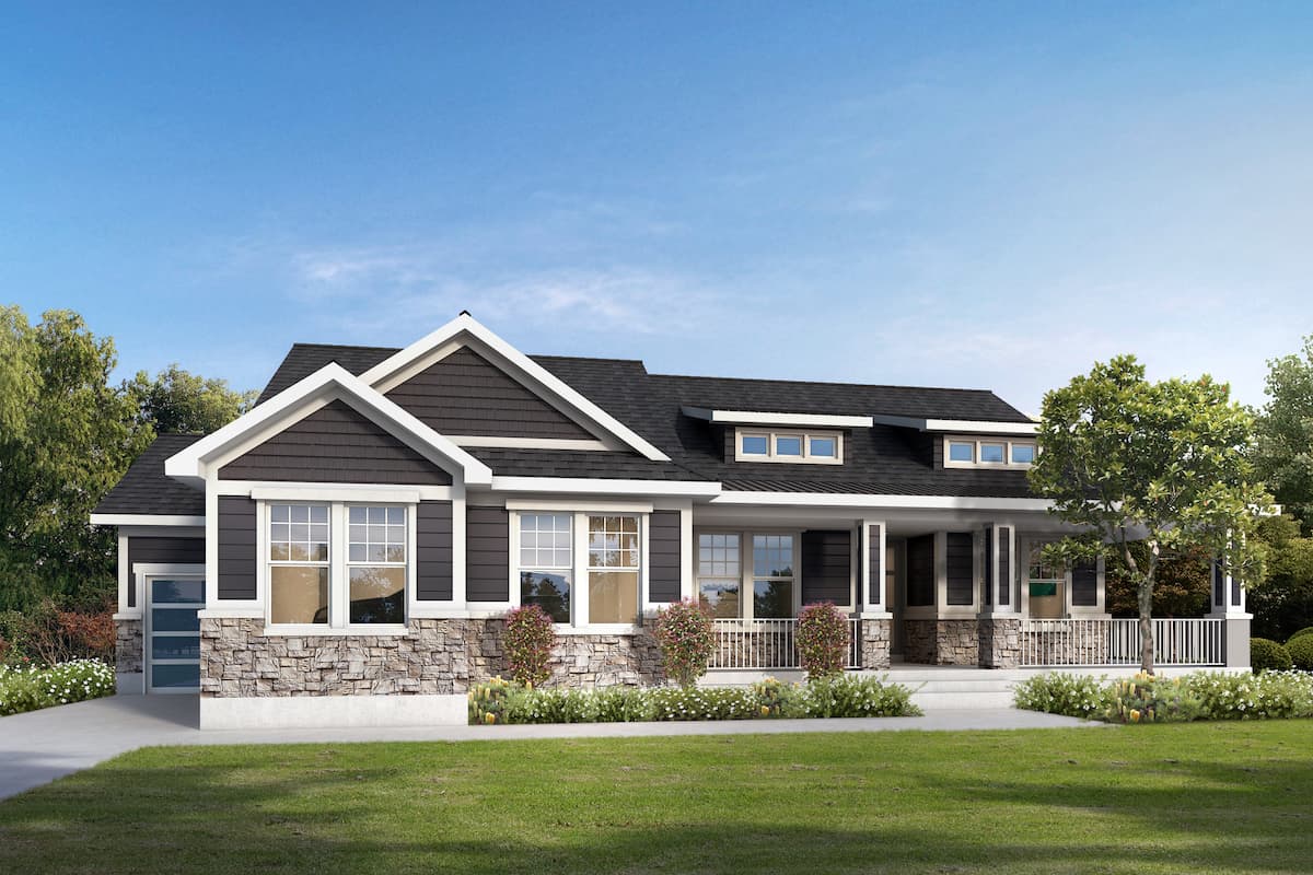 Ranch home (ThePlanCollection: Plan #208-1012)